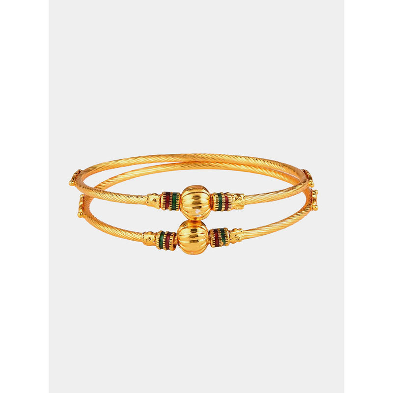 ZENEME Gold Plated Multi-Color Grace Bangle for Women (2.8)