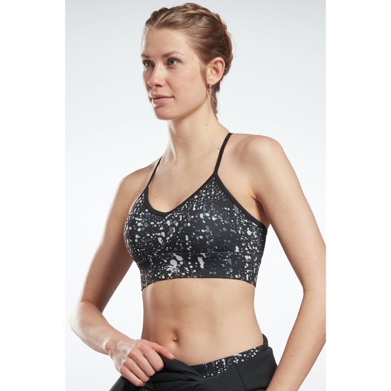 Reebok Womens Training Workout Ready Printed Sports Bra (M)