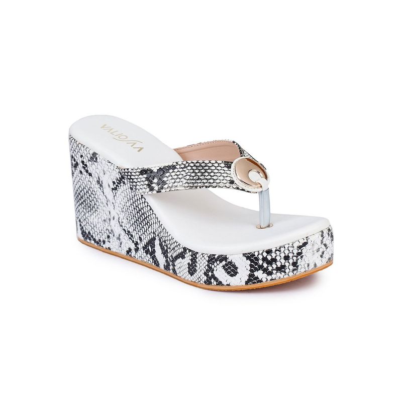 VALIOSAA Animal Print White Wedges (EURO 35) (EURO 35)
