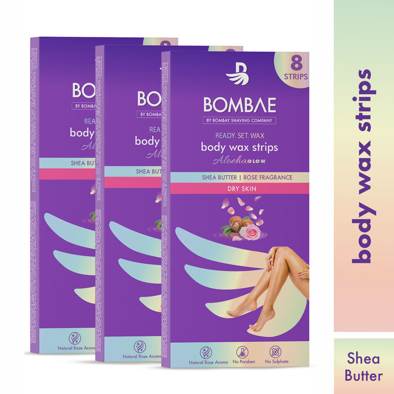 Buy Bombae Women Full Body Wax Strips for Dry Skin (Pack of 3) Online