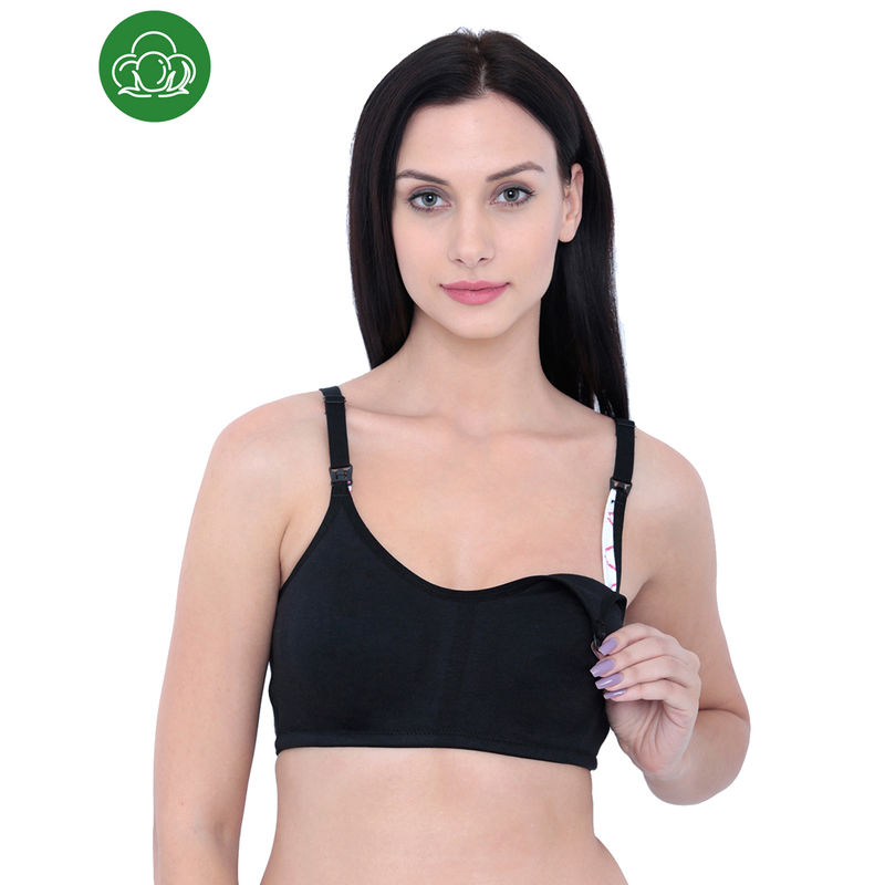 Inner Sense Organic Antimicrobial Sleeping/Feeding Bra - Black