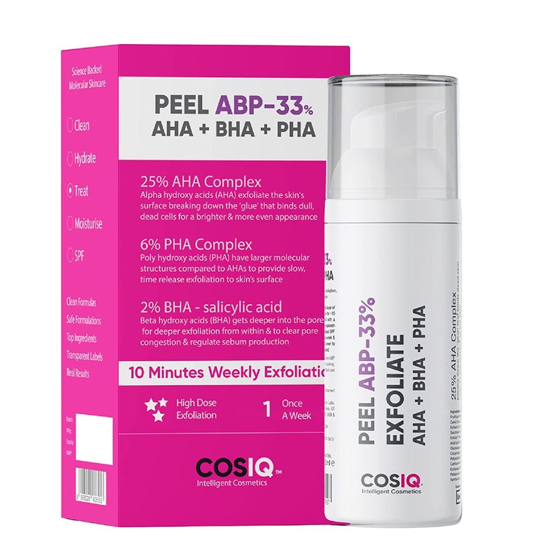 Buy Cos-IQ Peel ABP-33% High Strength Exfoliate AHA + BHA + PHA Serum ...