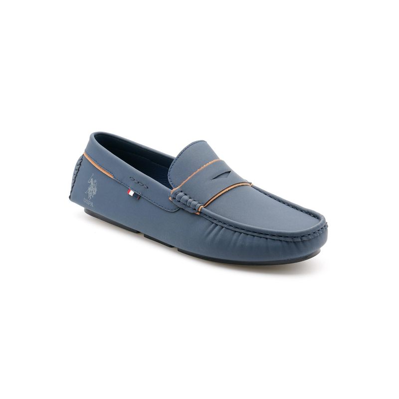 U.S. POLO ASSN. Mens Mirano 5.0 Navy Blue Loafers (UK 10)