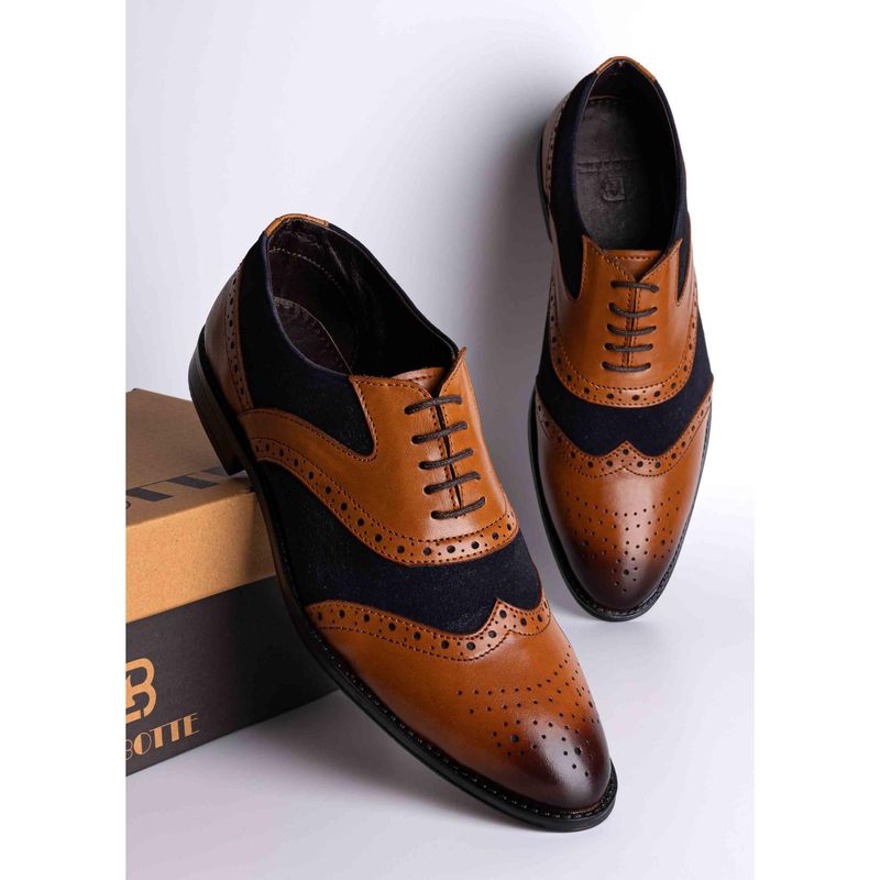 La Botte Men Tan Perforated Brogues (EURO 42)