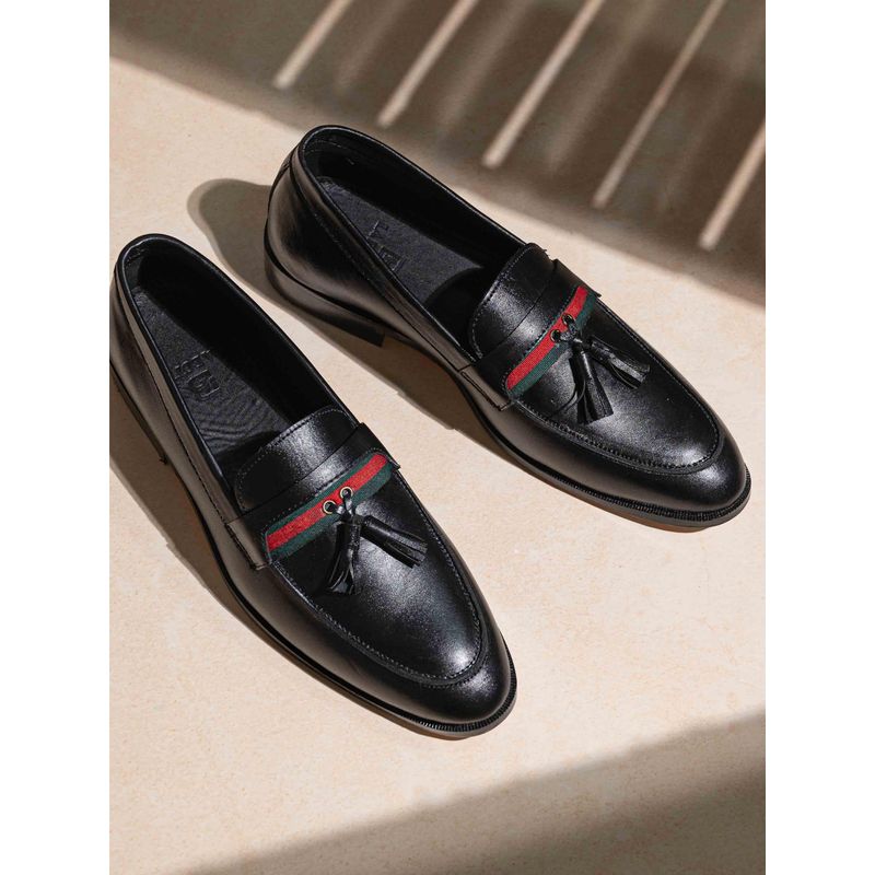 La Botte Men Black Solid Tassel Formal Moccasins (EURO 40)