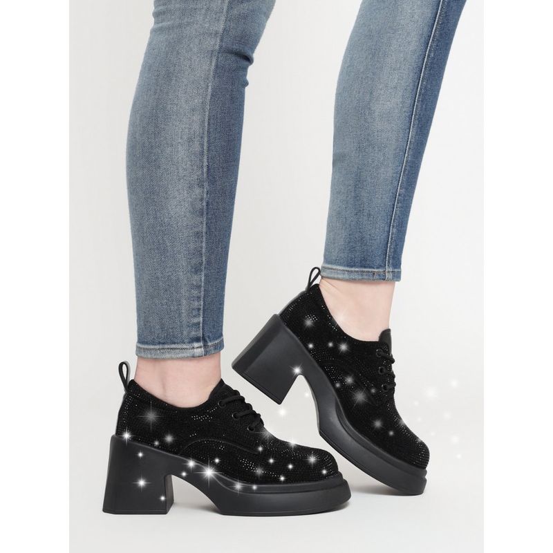 Truffle Collection Black Embellished Sneakers (UK 4)