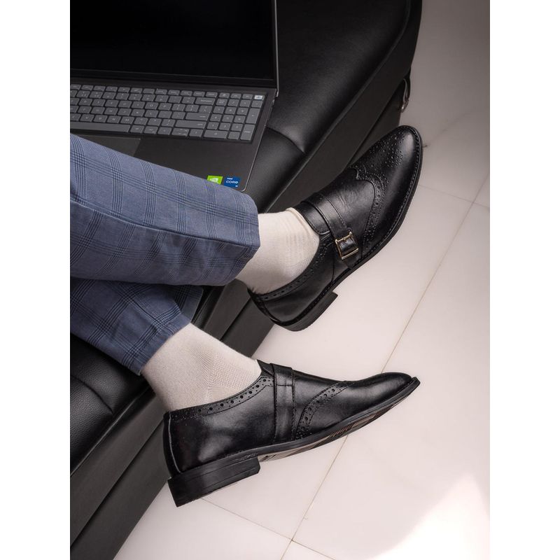 La Botte Men Black Solid Monk Straps (EURO 40)