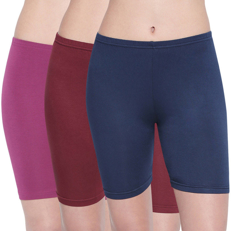 BODYCARE Pack of 3 Cycling shorts - Multi-Color (M)