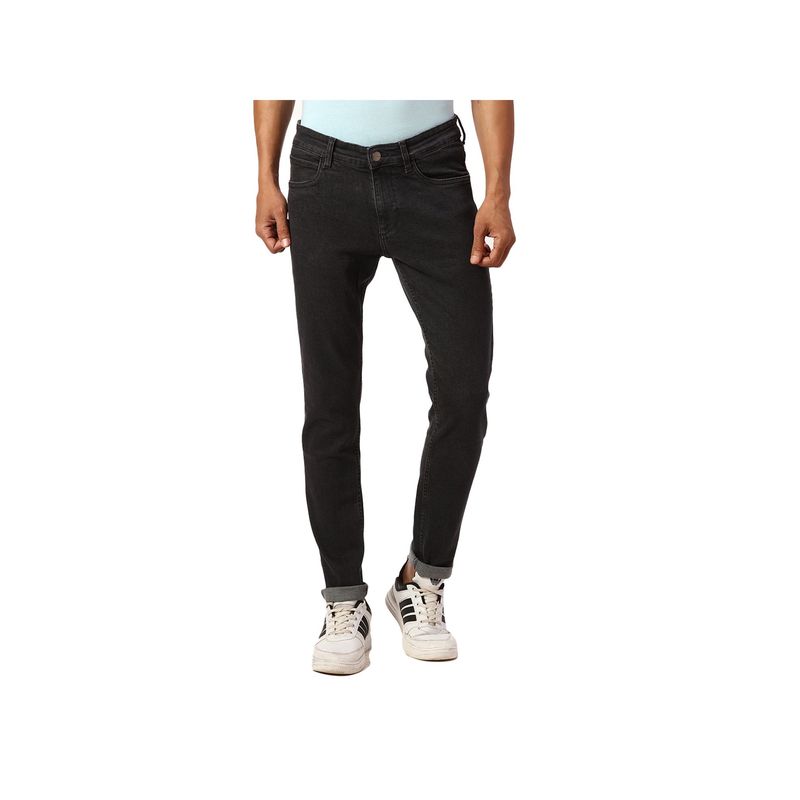 Park Avenue Super Slim Fit Solid Black Jeans (38)