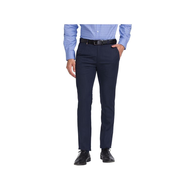 Park Avenue Super Slim Fit Self Design Dark Grey Trouser (32)