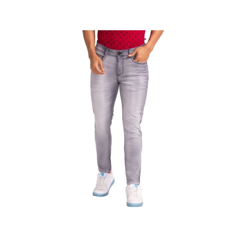 Parx Skinny Cropped Fit Solid Grey Jeans (32)