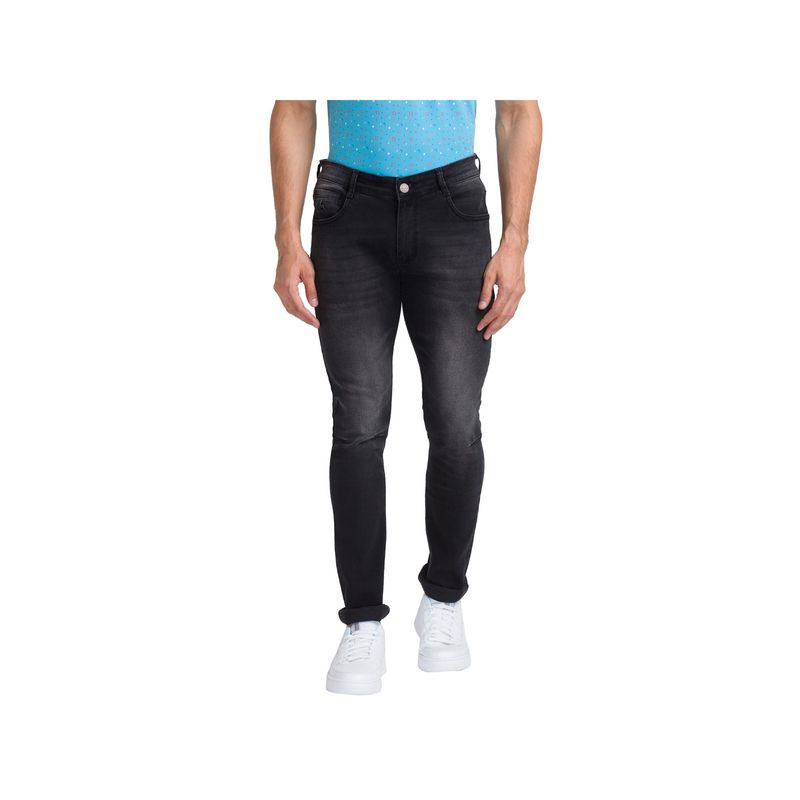 Parx Skinny Fit Solid Black Jeans (36)