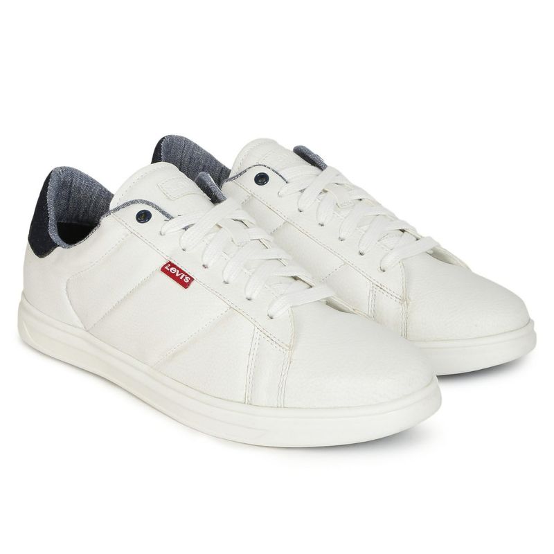 Buy Levi s Men White and Yellow Sneakers Online