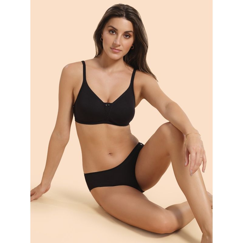Enamor Better Support Non-Padded Wirefree High-Coverage Plunge T-Shirt Bra A072 (36B)