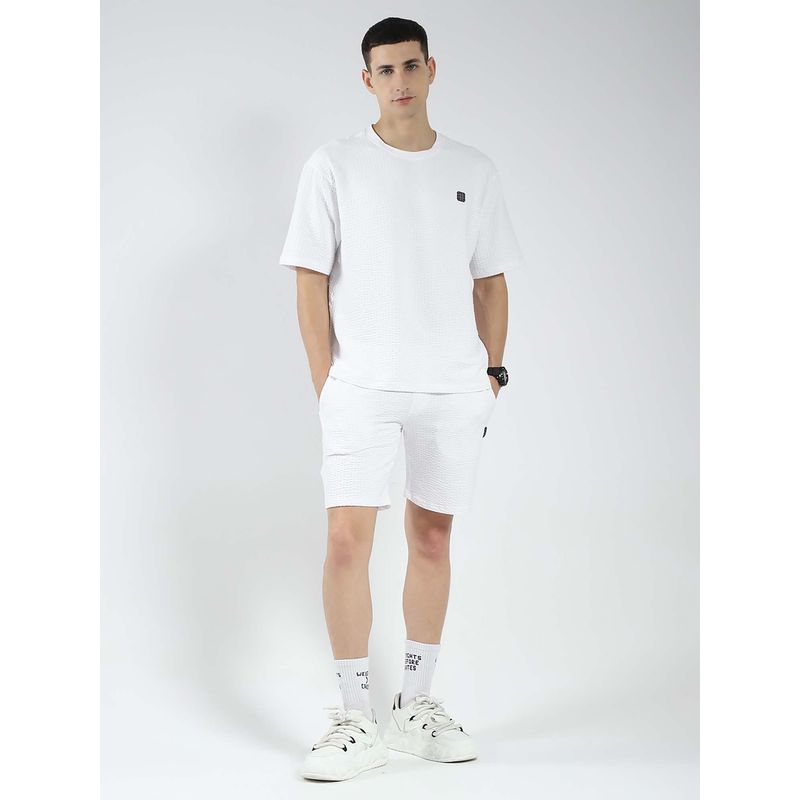 Rock.it Men White Round Neck Co-Ord (Set of 2) (M)