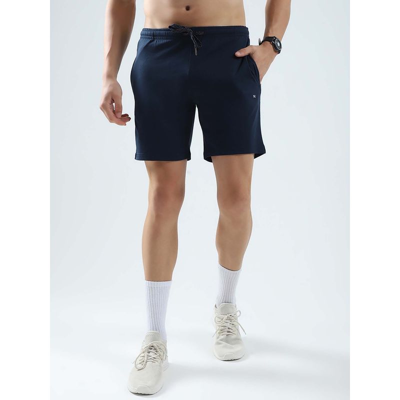Monte Carlo Men Navy Blue Solid Regular Fit Bermuda Shorts (L)