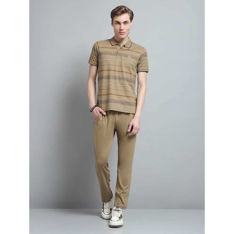 Monte Carlo Men Striped Brown Collar Neck Half Sleeve Co-Ord (Set of 2) (3XL)