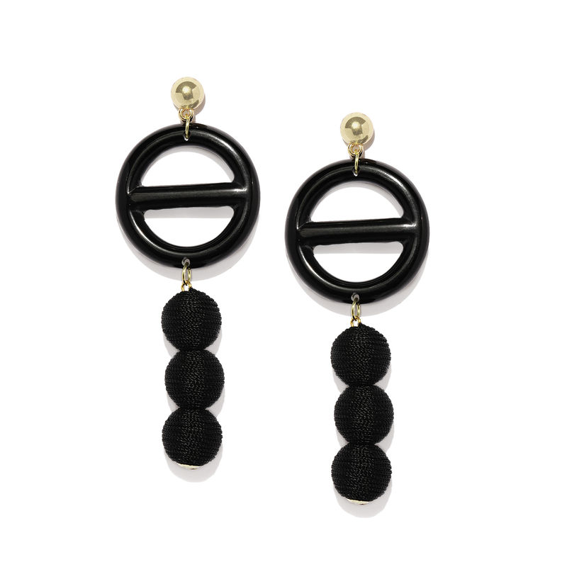 Toniq Black Geometrical Drop Earrings: Buy Toniq Black Geometrical Drop ...