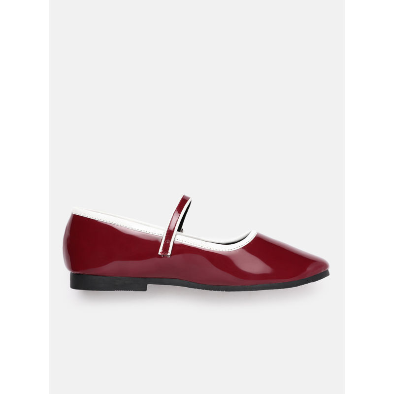 Zori World Sangria - Maroon Mary Janes Flat Ballerinas (EURO 35)