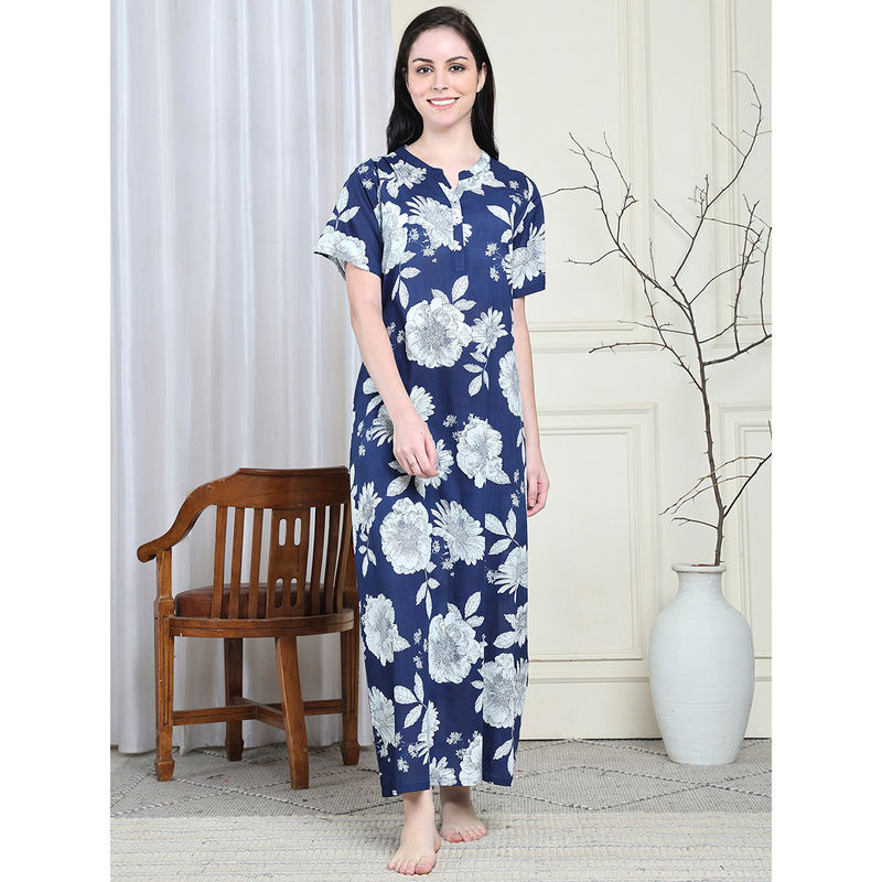 Kanvin Blue Women's Long Nighty (XL)