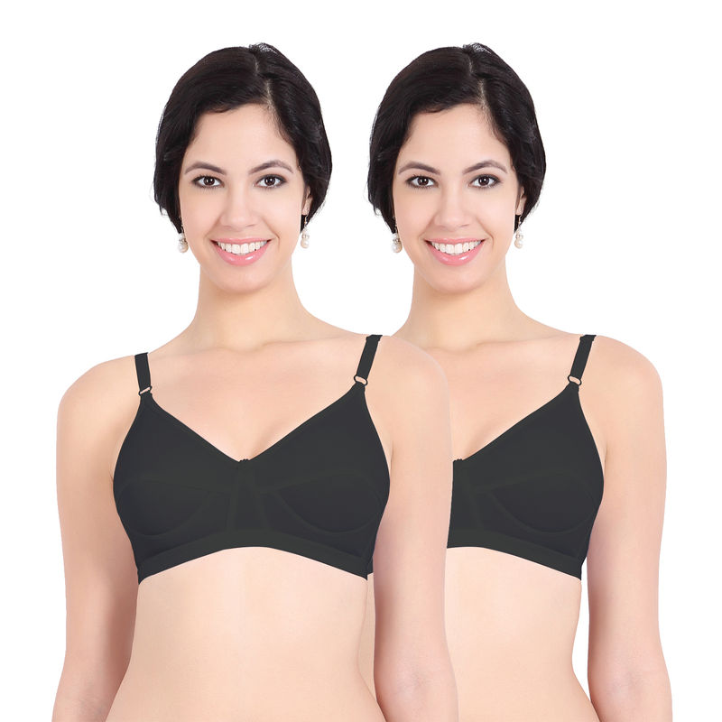 Sonari Health women's Regular Bra -Pack of 2 - Black (36C)