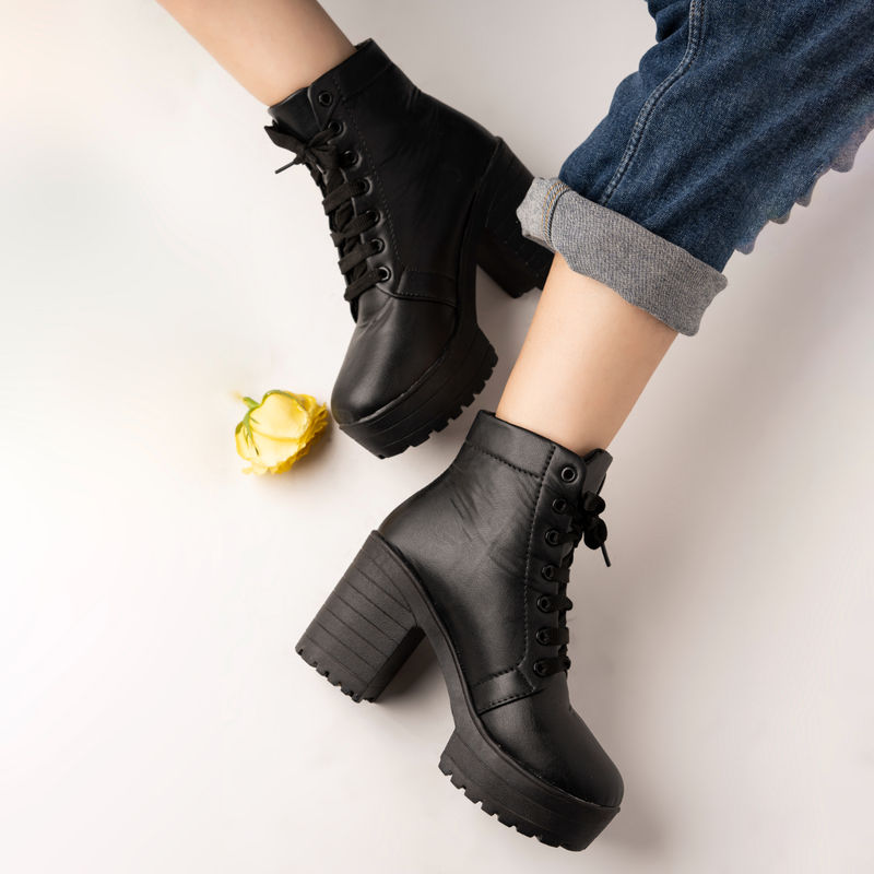 Shoetopia Women Solid Black Boots (EURO 36) (EURO 36)