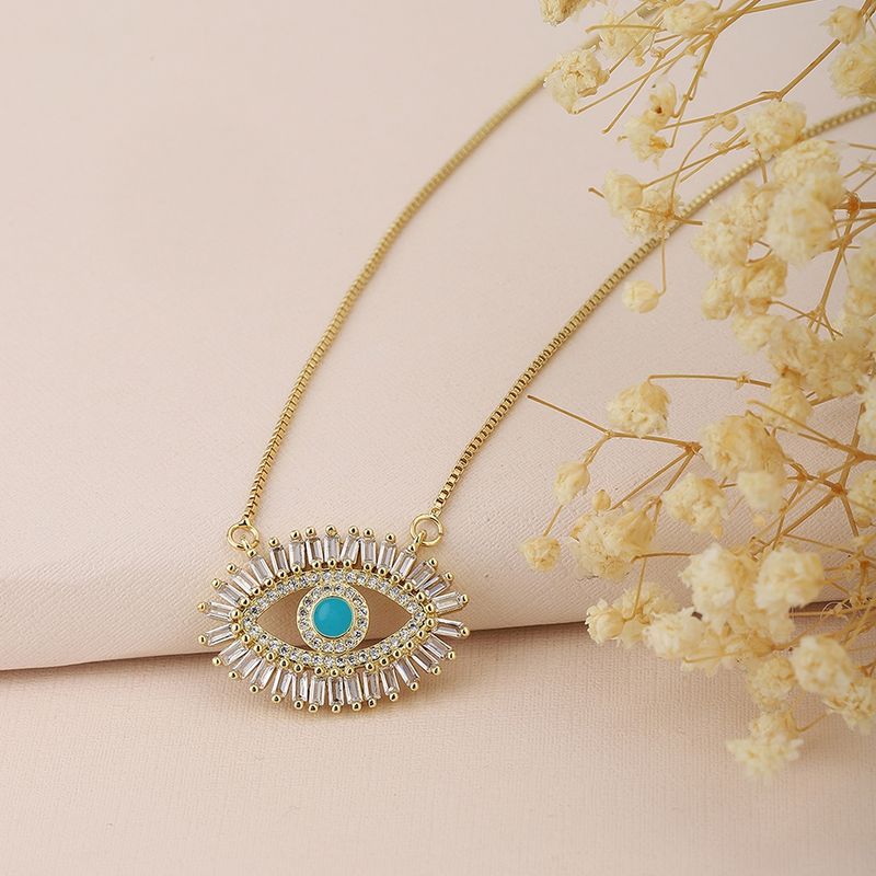 Rose Gold Studded Evil Eye Pendant – GIVA Jewellery