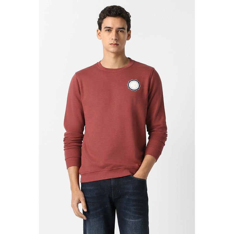 Van Heusen Men Maroon Crew Neck Sweatshirt (S)
