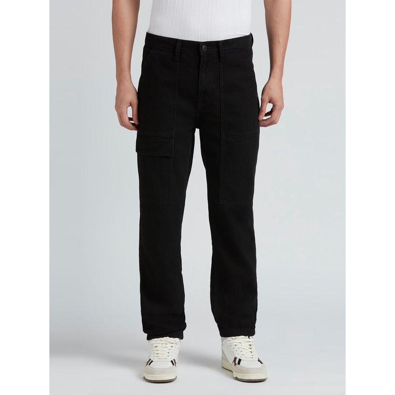 Pepe Jeans Black Mid Rise Straight Cargo Jeans (36)