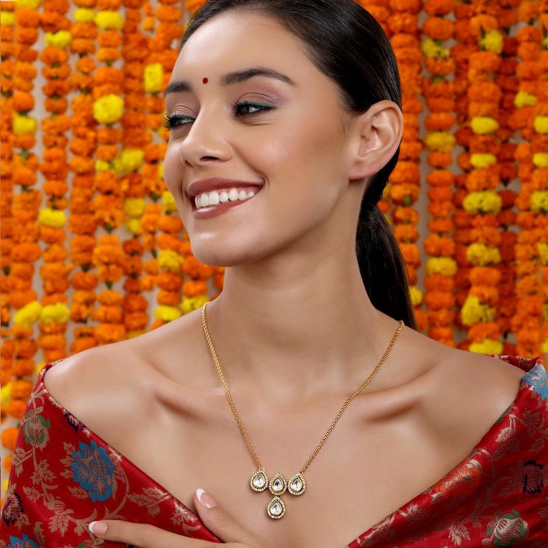 Beaded one sided motif necklace - Ruby Raang main image 0