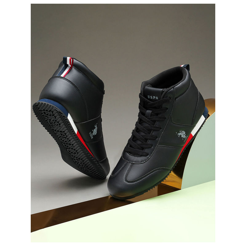 U.S. POLO ASSN. Men Rentso 2.0 Mid Top Sneakers Black (UK 7)