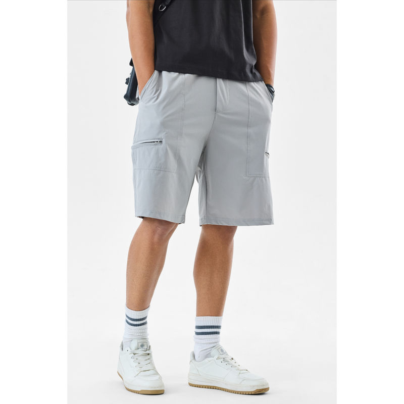 Snitch Men Grey Solid Shorts (34)