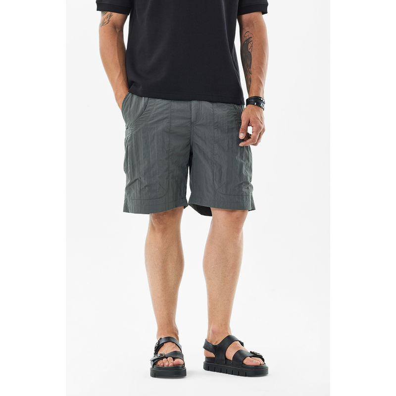 Snitch Men Green Solid Shorts (28)