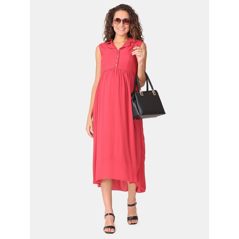 The Mom Store Red Cosmos Maternity and Nursing Dress (2XL)