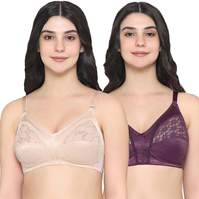 Wacoal Audrey Non Padded Non Wired Full Cup Plus Size Full Support Bra (Pack of 2) (36DD)
