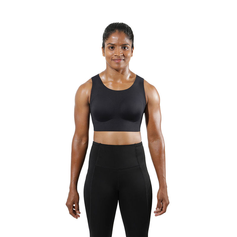 Blissclub Power Up Sports Bra for 3D Support and 3X More Bounce Control - Black (3XL)
