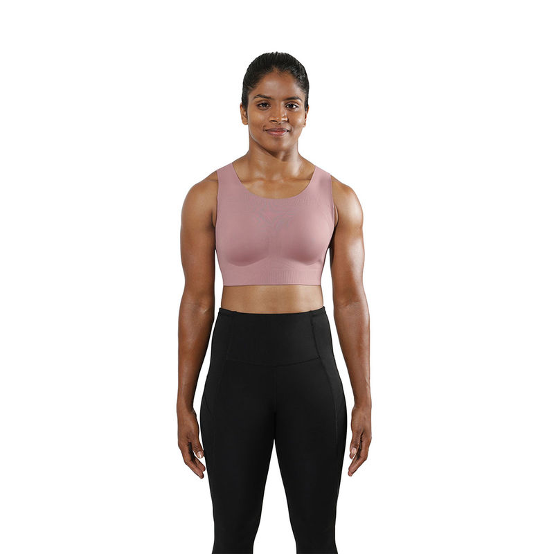 Blissclub Power Up Sports Bra for 3D Support and 3X More Bounce Control - Pink (L)