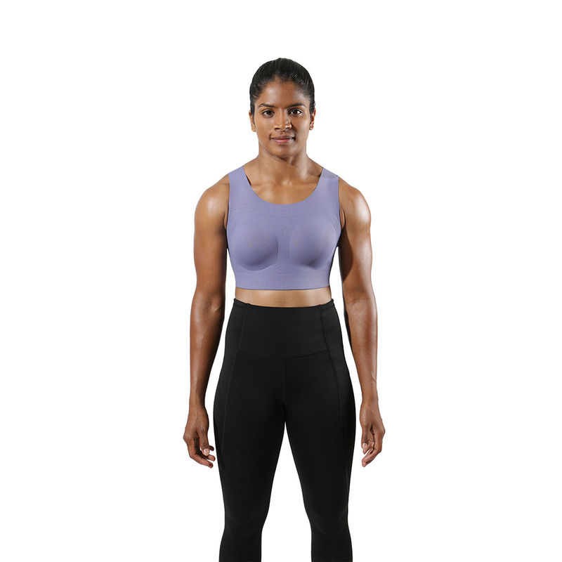Blissclub Power Up Sports Bra for 3D Support and 3X More Bounce Control - Blue (L)