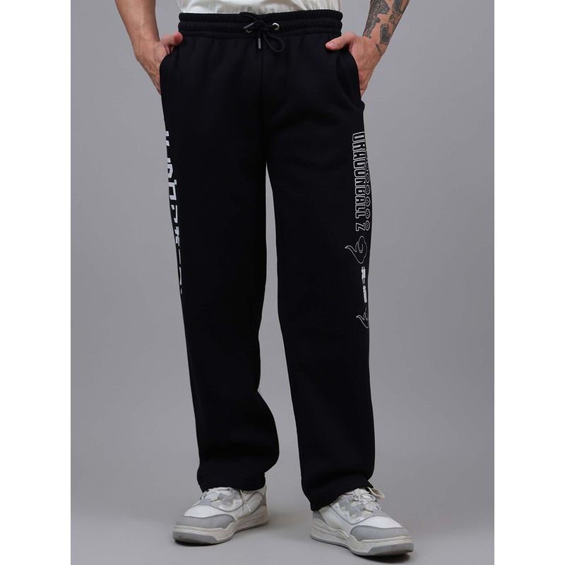 Free Authority Official Dragon Ball Z Anime Printed Cotton Blend Black Trackpant (34)