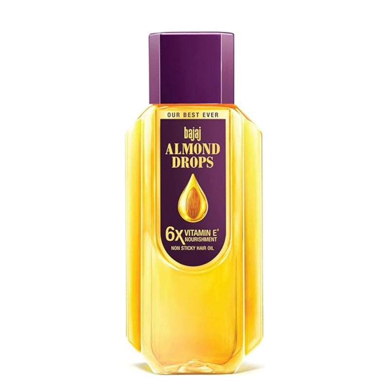Bajaj Almond Drops Almond Oil 6X Vitamin E Nourishment Non Sticky Hair Oil For Hair Fall Control