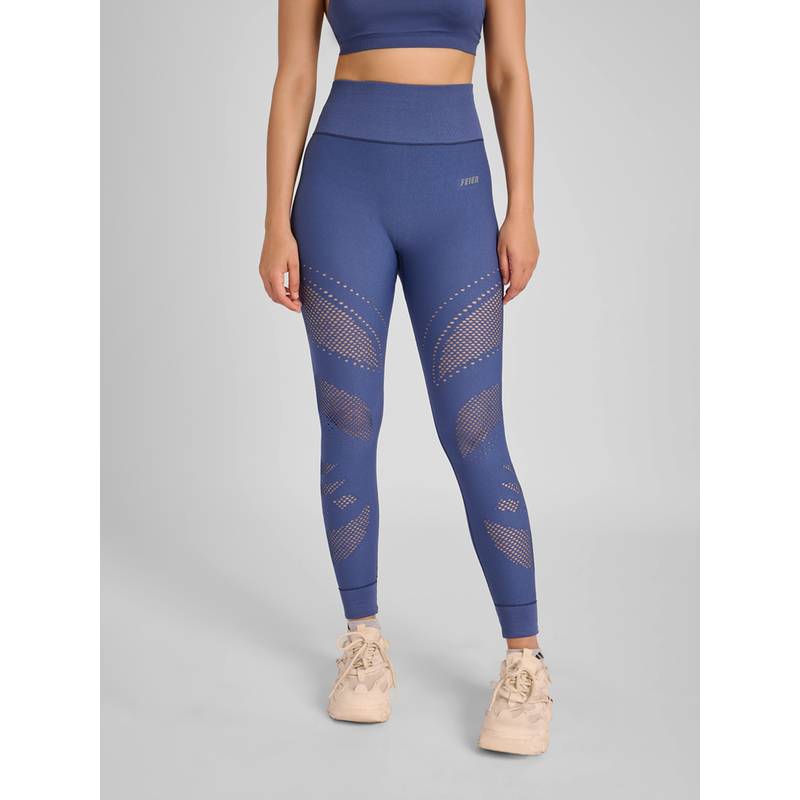 FEIER Navy Blue Aura Mesh Leggings (S)