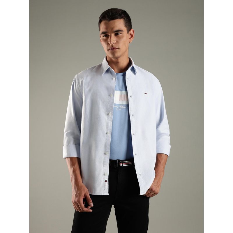 Tommy Hilfiger Solid Regular Fit Cotton Shirt (XS)
