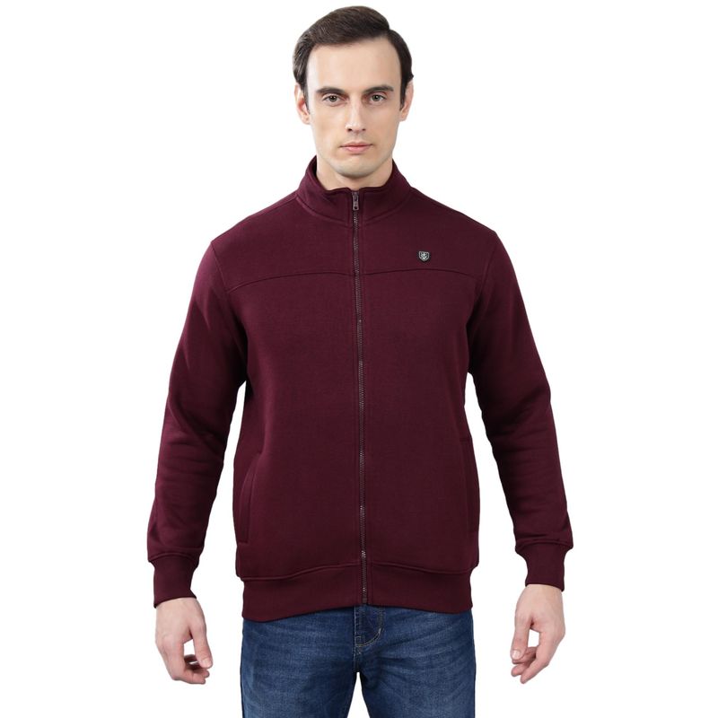 Cantabil Wine Solid Casual Jacket (L)
