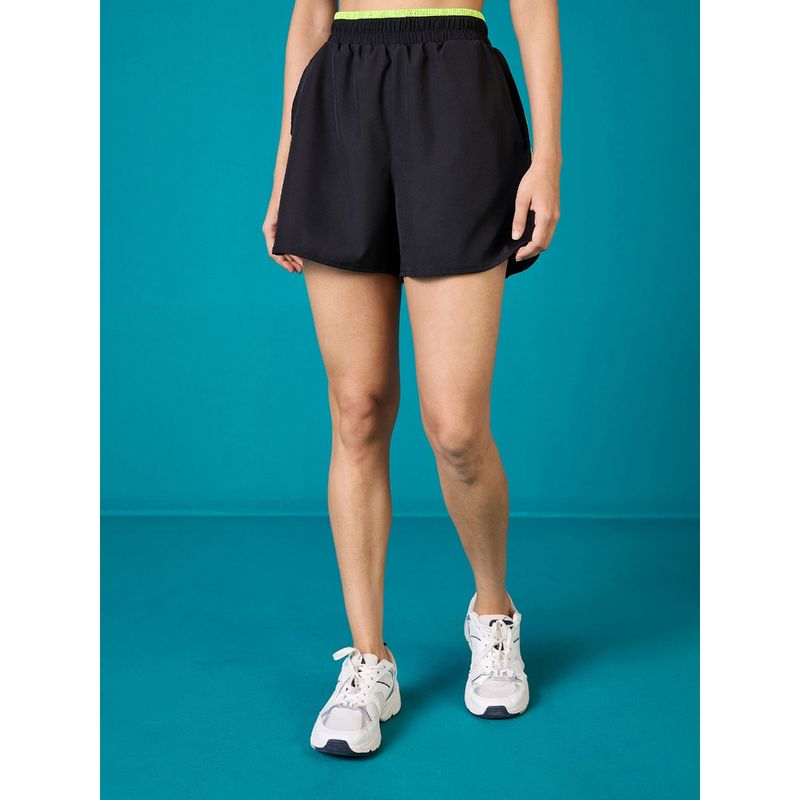 Nykd By Nykaa Woven Athletic Shorts -NYAT275-Jet Black (XL)