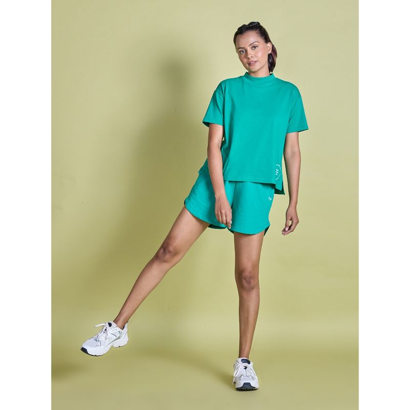 Nykd By Nykaa Iconic Cotton Boxy Tee -NYLE276-Pepper Green (L)