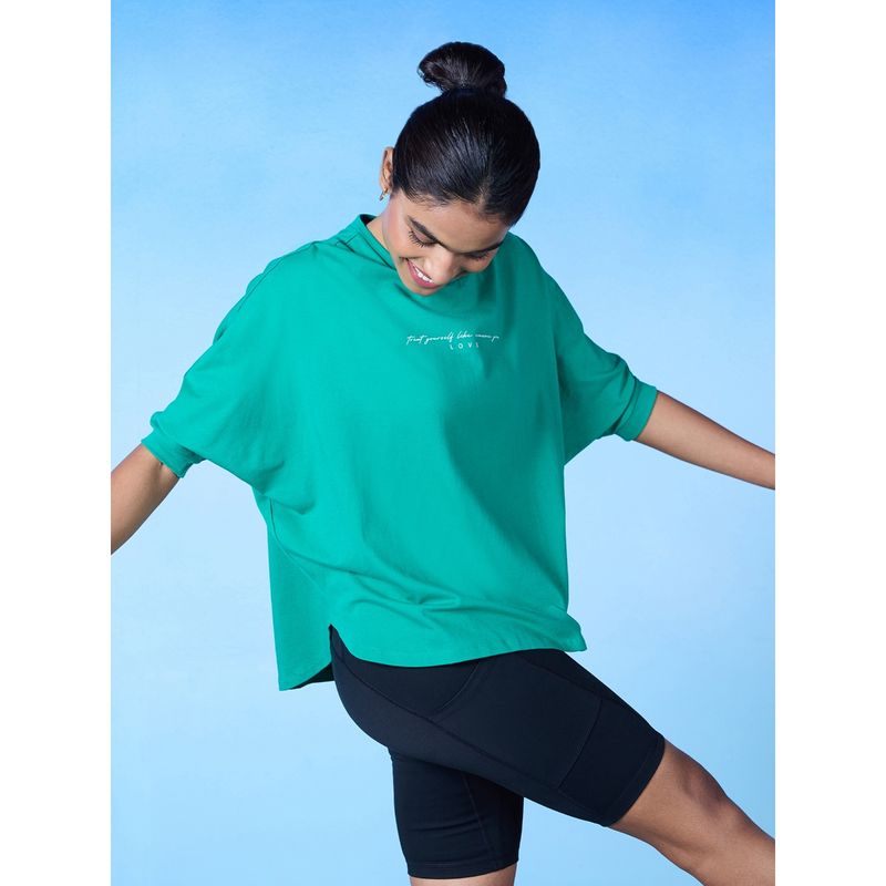 Nykd By Nykaa Cotton Dolman Tee -NYLE278-Pepper Green (L)