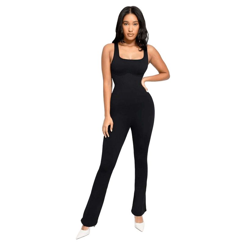 Shop The Edit Women Black Solid Fitted Shapewear Jumpsuit (3XL/4XL)