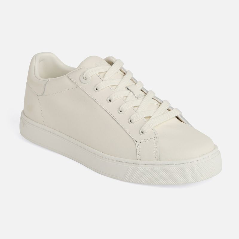 Aldo Woolly Leather White Embellished Sneakers (UK 2)