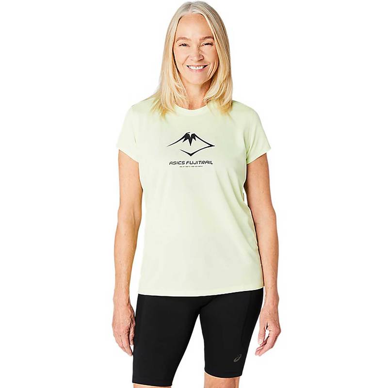 ASICS Yellow Solid Polyester Regular T-Shirt (XS)