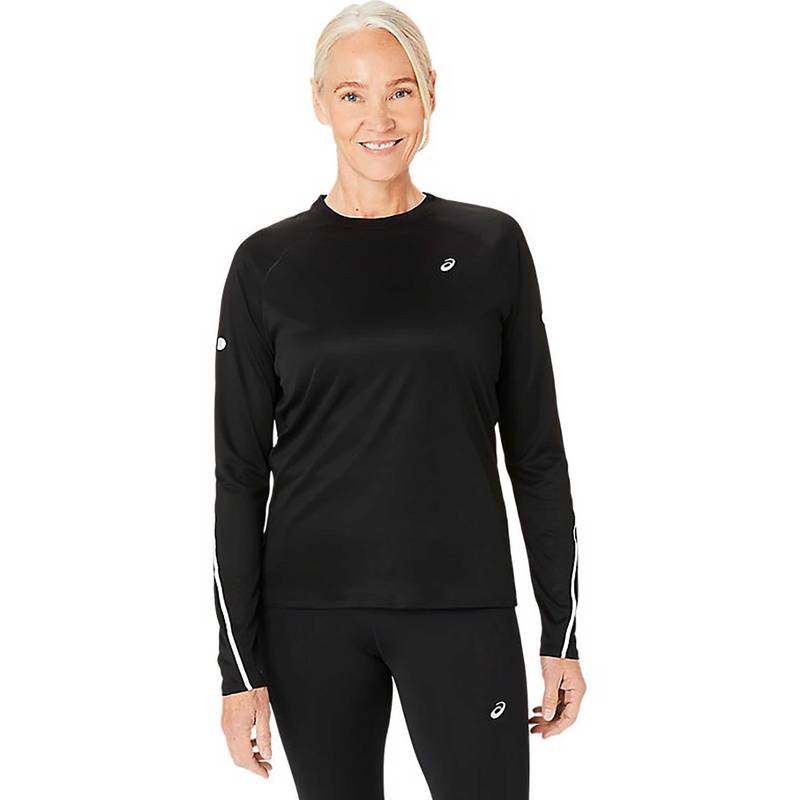 ASICS Black Solid Polyester Regular T-Shirt (XL)